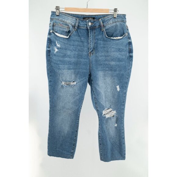 Judy Blue Medium Blue Skinny Jeans with Colorful Accents - Picture 2 of 9